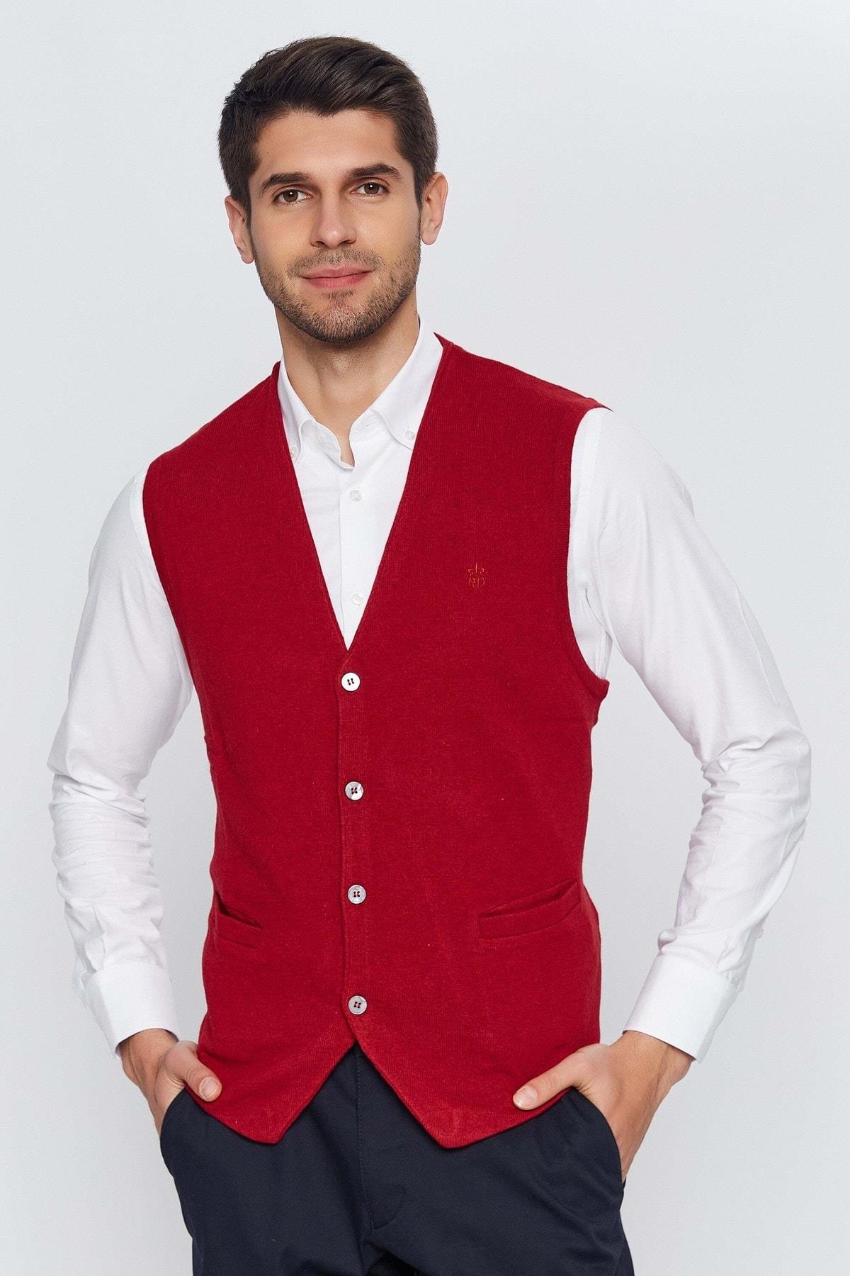 Romano Bota Erkek Kırmızı Triko Yelek-rb1a0513k026