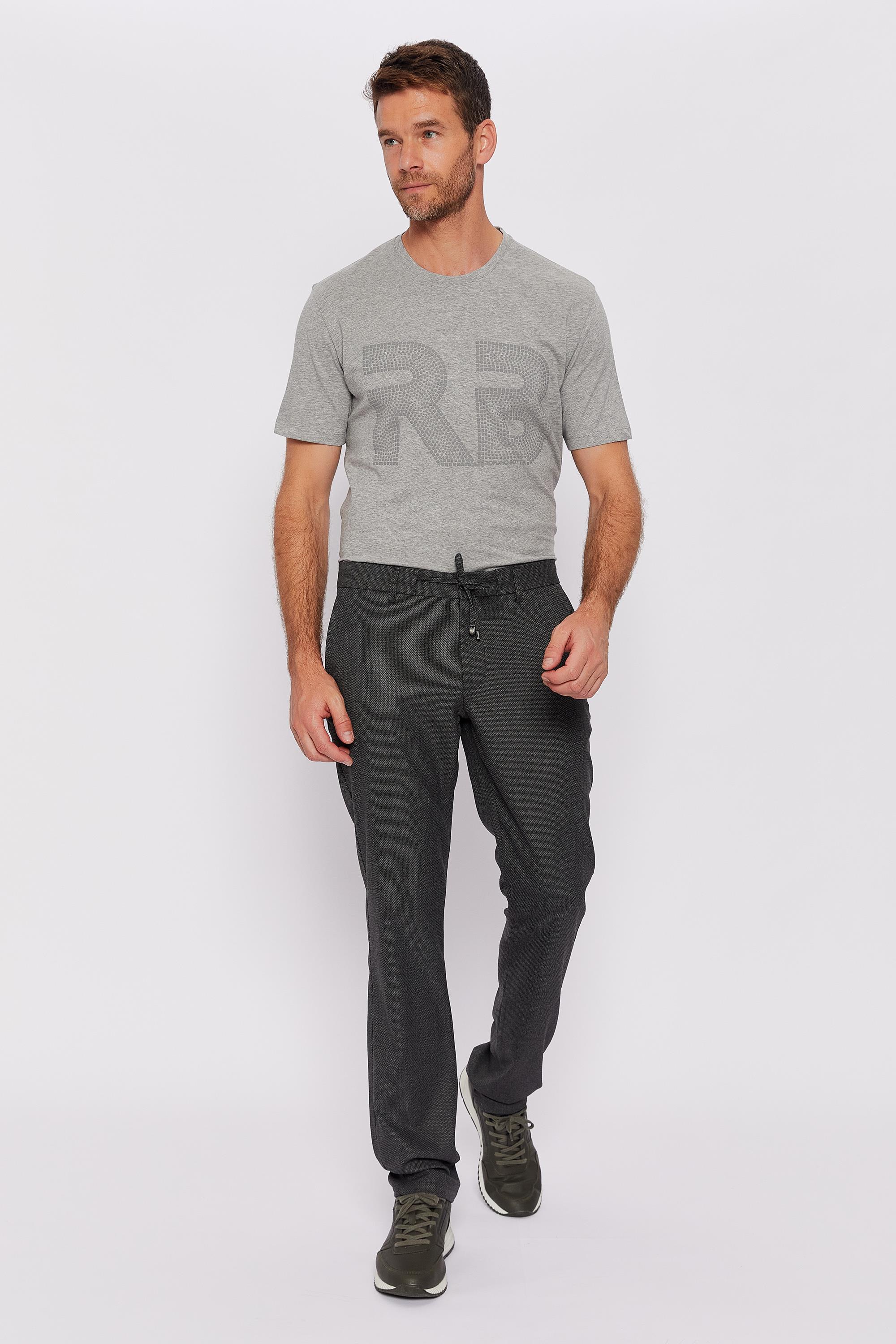 Romano Botta Gri Desenli Regular Fit Casual Pantolon 