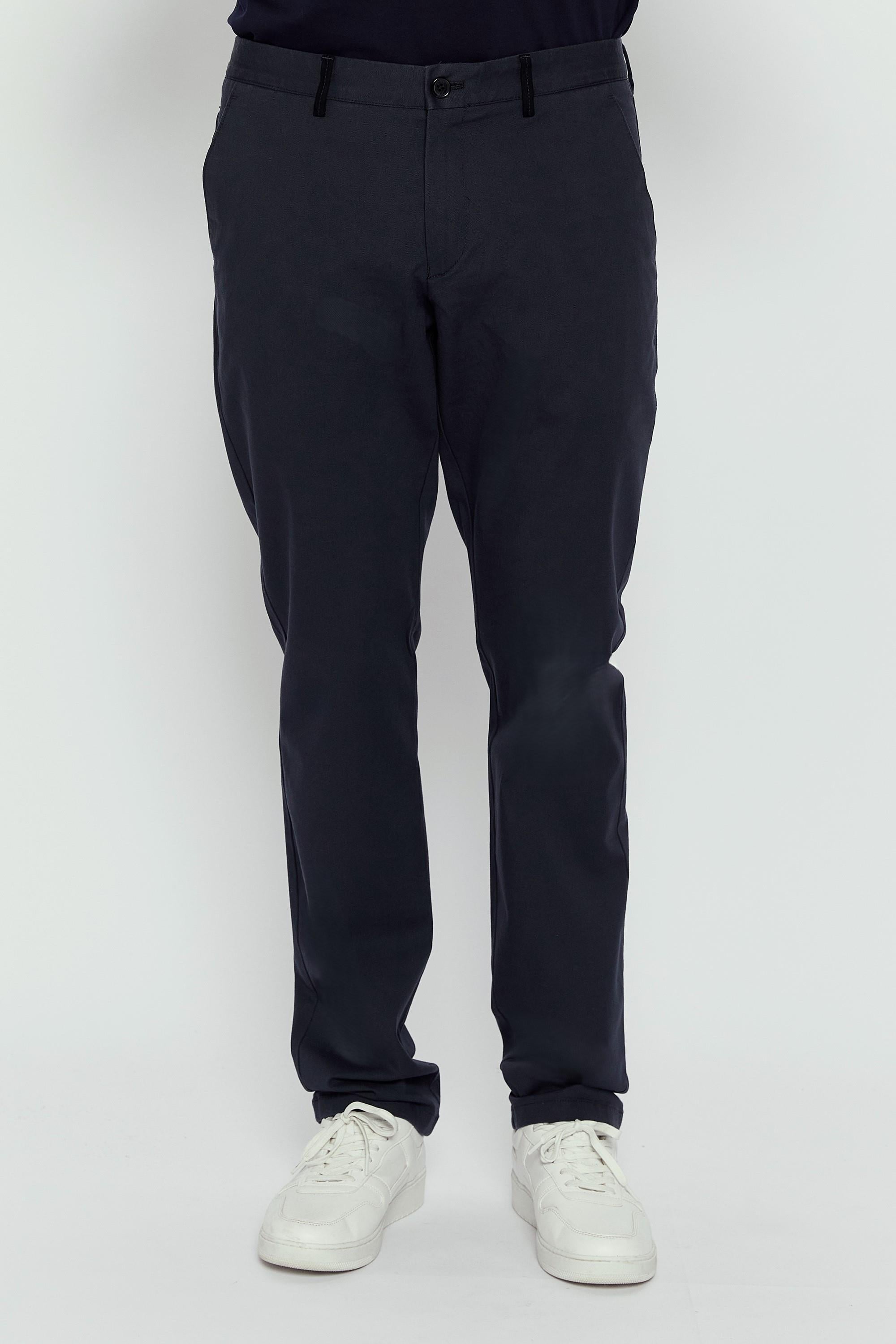 Romano Botta Siyah Düz Regular Fit Pamuk Karışımlı Pantolon 