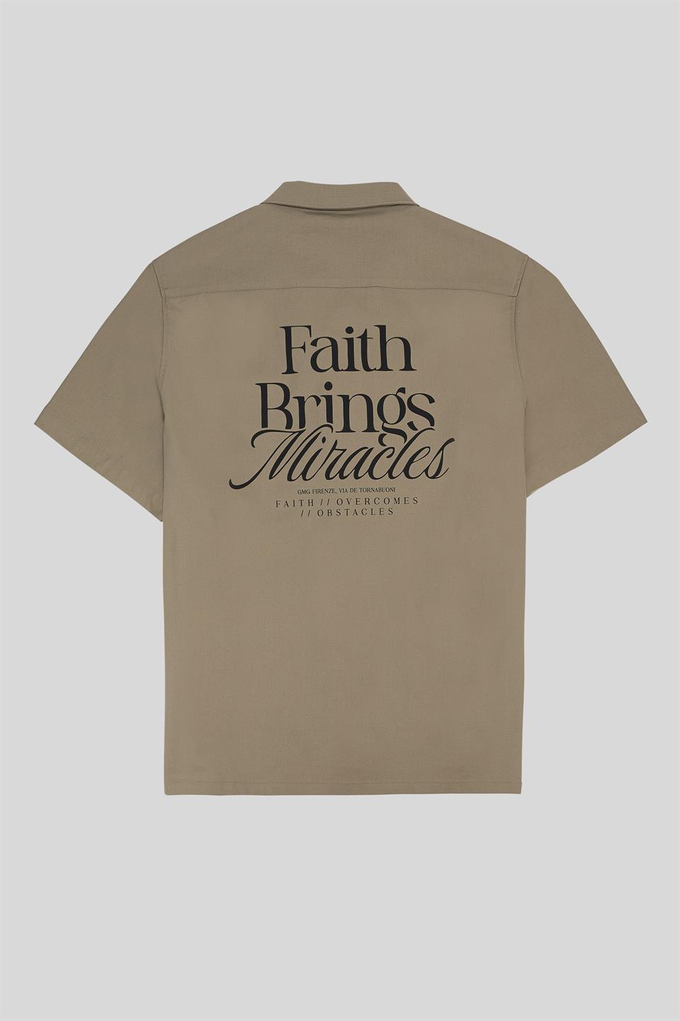 Apaj Yaka Oversize Baskılı Erkek Gömlek