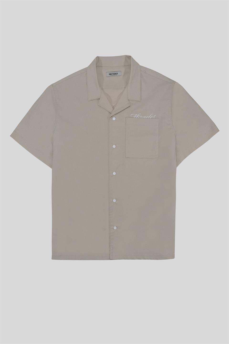 Apaj Yaka Oversize Baskılı Erkek Gömlek