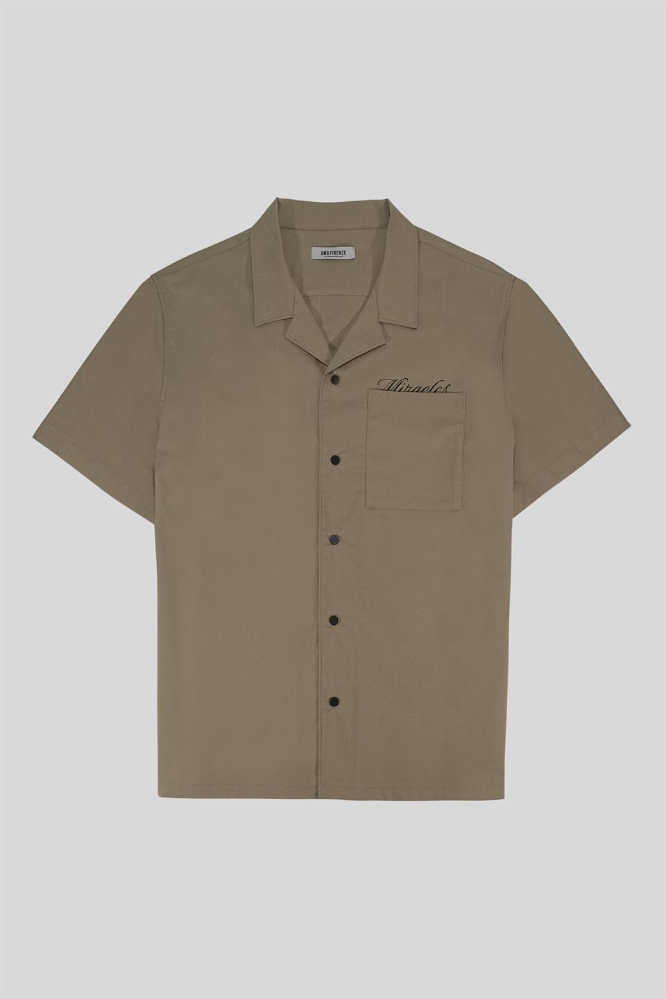 Apaj Yaka Oversize Baskılı Erkek Gömlek