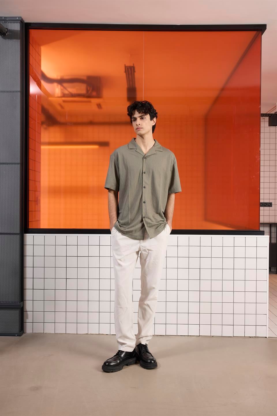 Apaj Yaka Viskon Erkek Gömlek