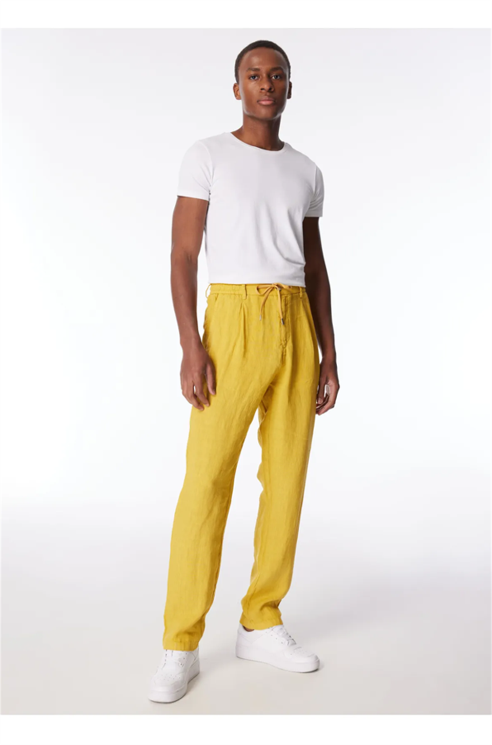 Arkası Torba Cepli %100 Keten Regular Erkek Pantolon