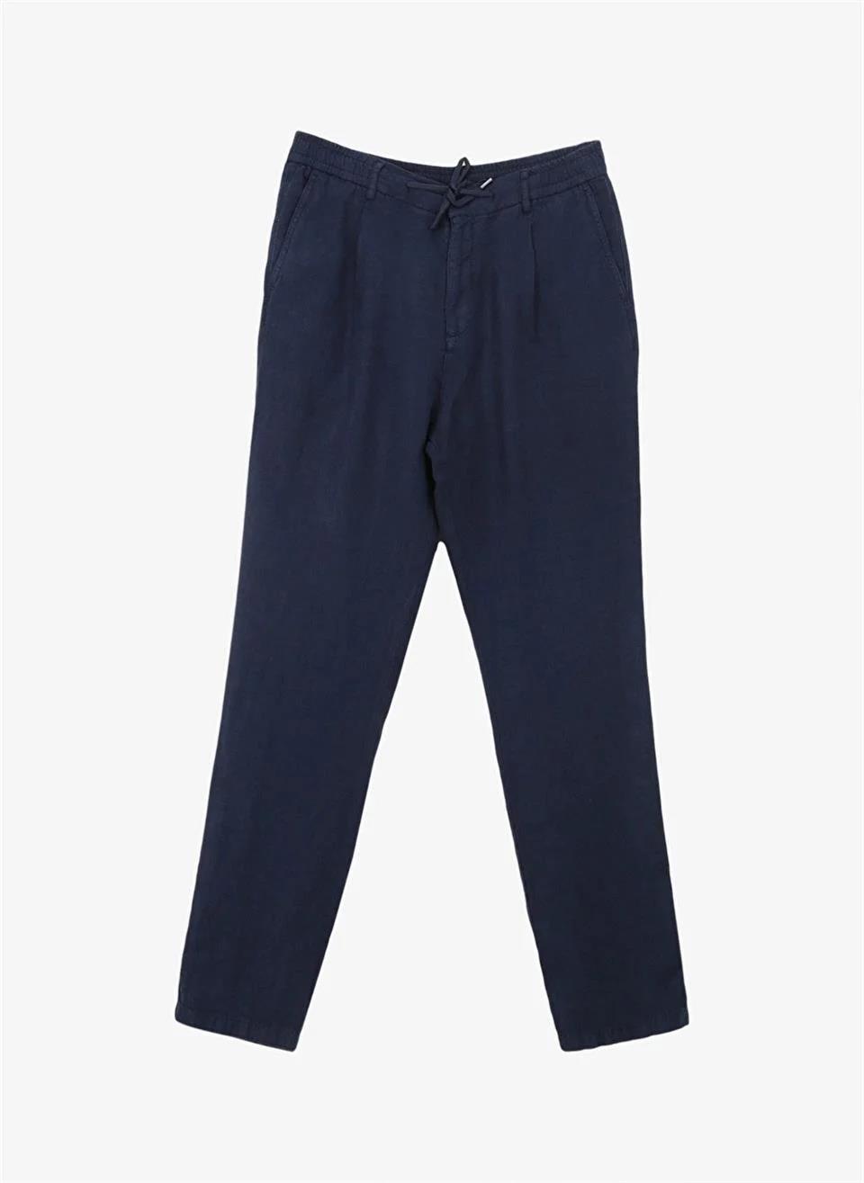 Arkası Torba Cepli %100 Keten Regular Erkek Pantolon