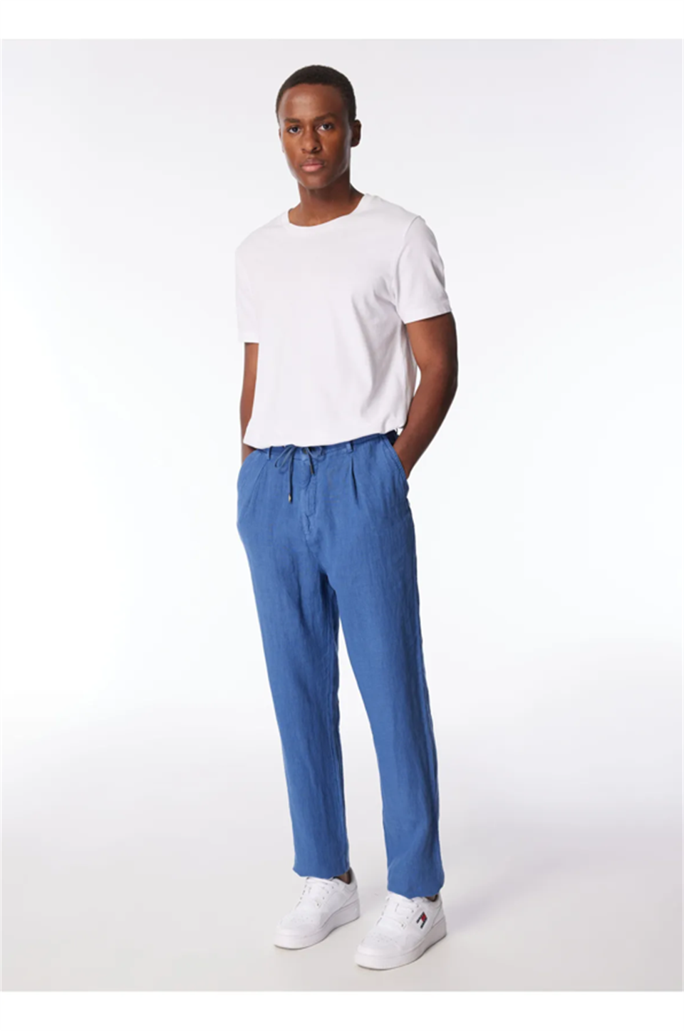 Arkası Torba Cepli %100 Keten Regular Erkek Pantolon