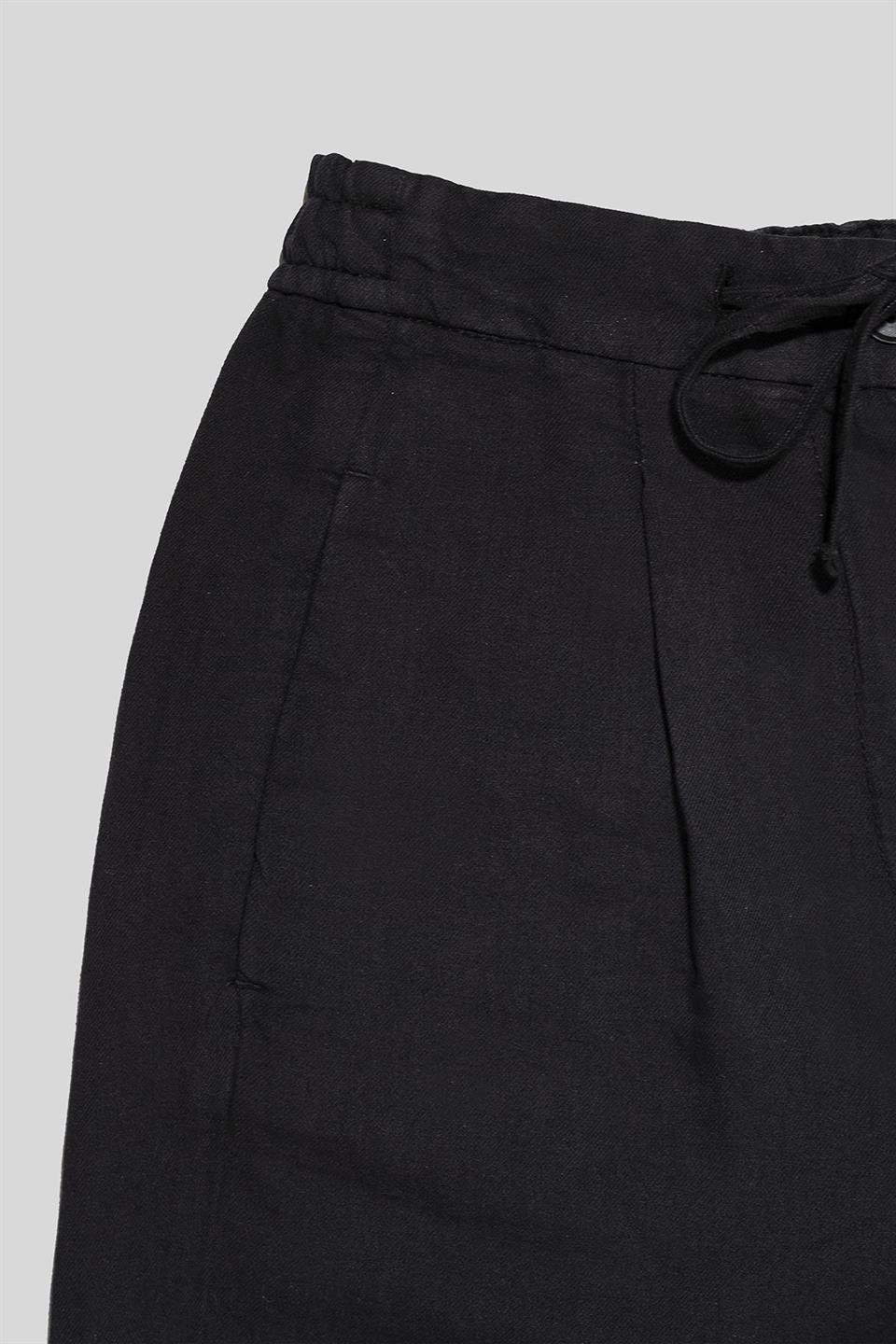 Bağcıklı Cep Detaylı Oversize Kadın Dokuma Pantolon