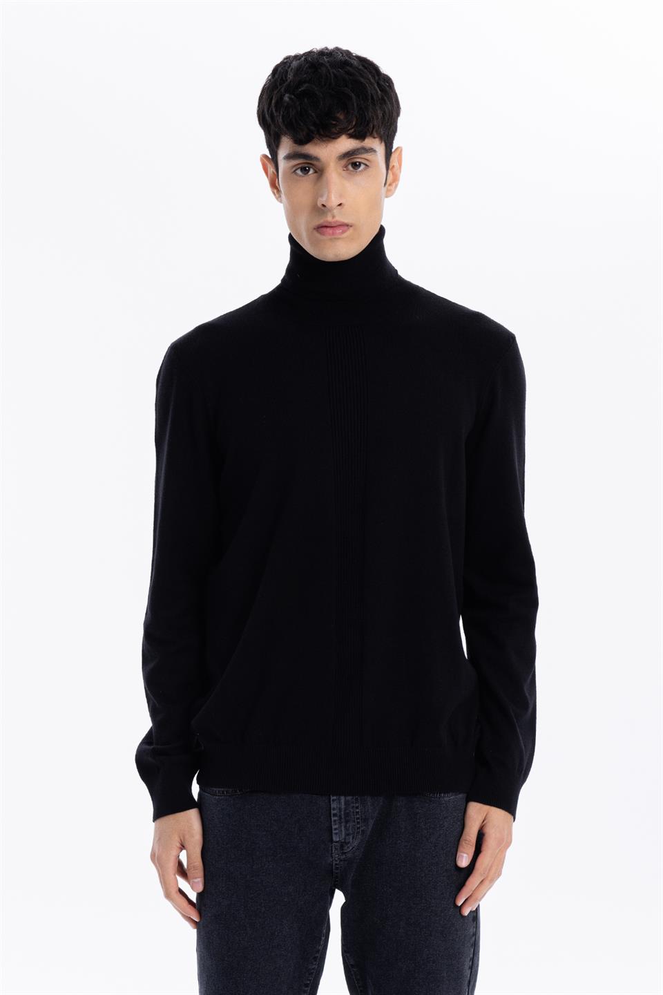 Balıkçı Yaka Slim Fit Basic Erkek Kazak
