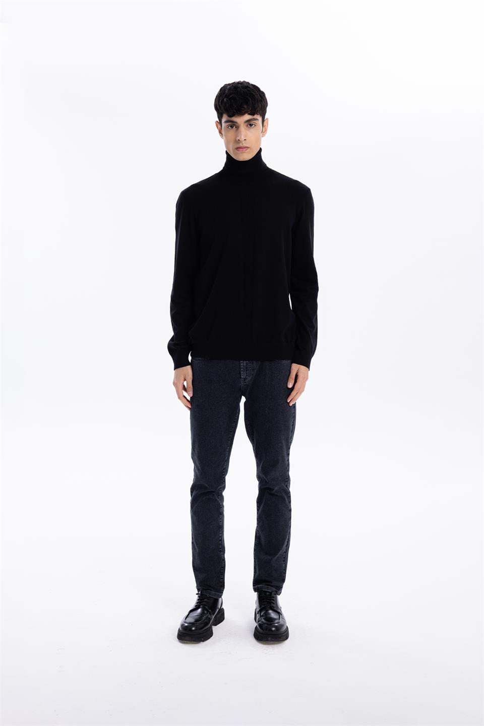 Balıkçı Yaka Slim Fit Basic Erkek Kazak