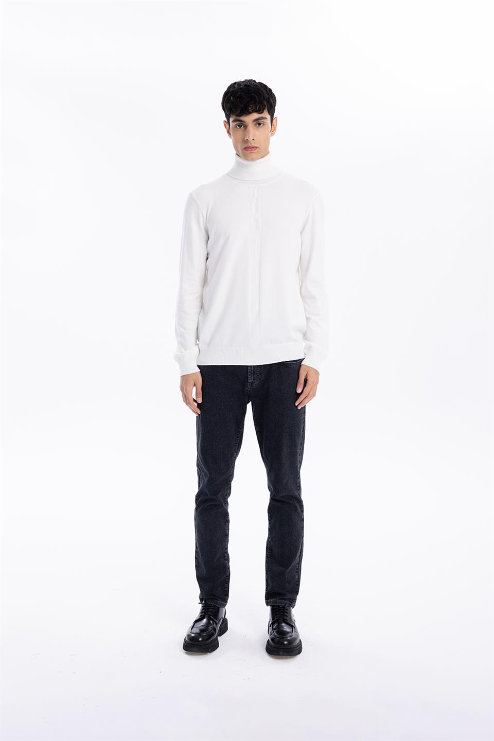 Balıkçı Yaka Slim Fit Basic Erkek Kazak
