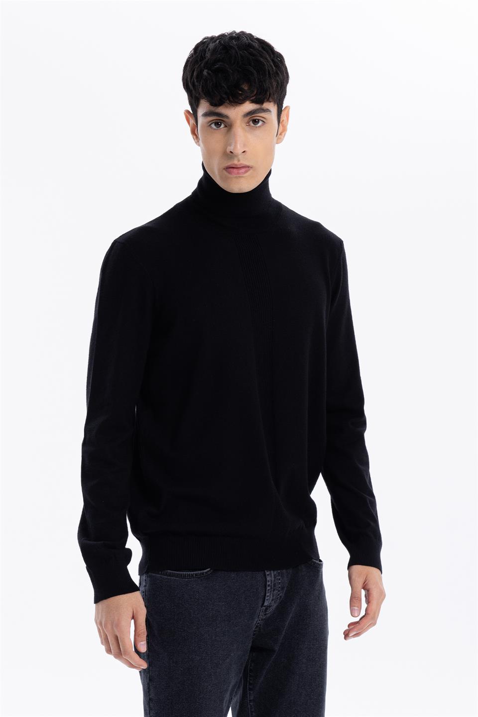 Balıkçı Yaka Slim Fit Basic Erkek Kazak