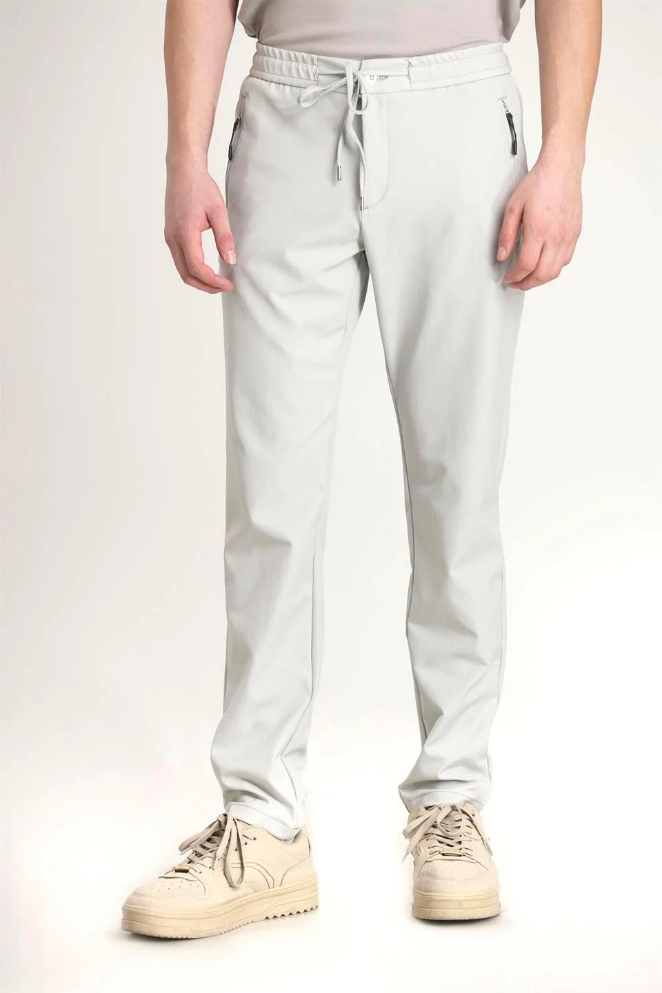 Beli Lastikli Arka Cep Çift Fletolu Bağcıklı Jogger Erkek Pantolon
