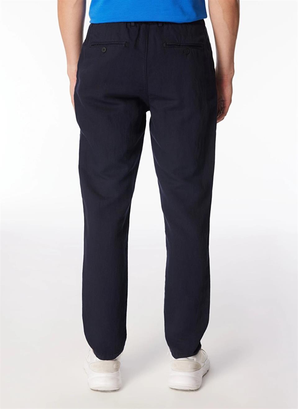 Beli Lastikli Arka Fleto Cepli Regular Erkek Pantolon