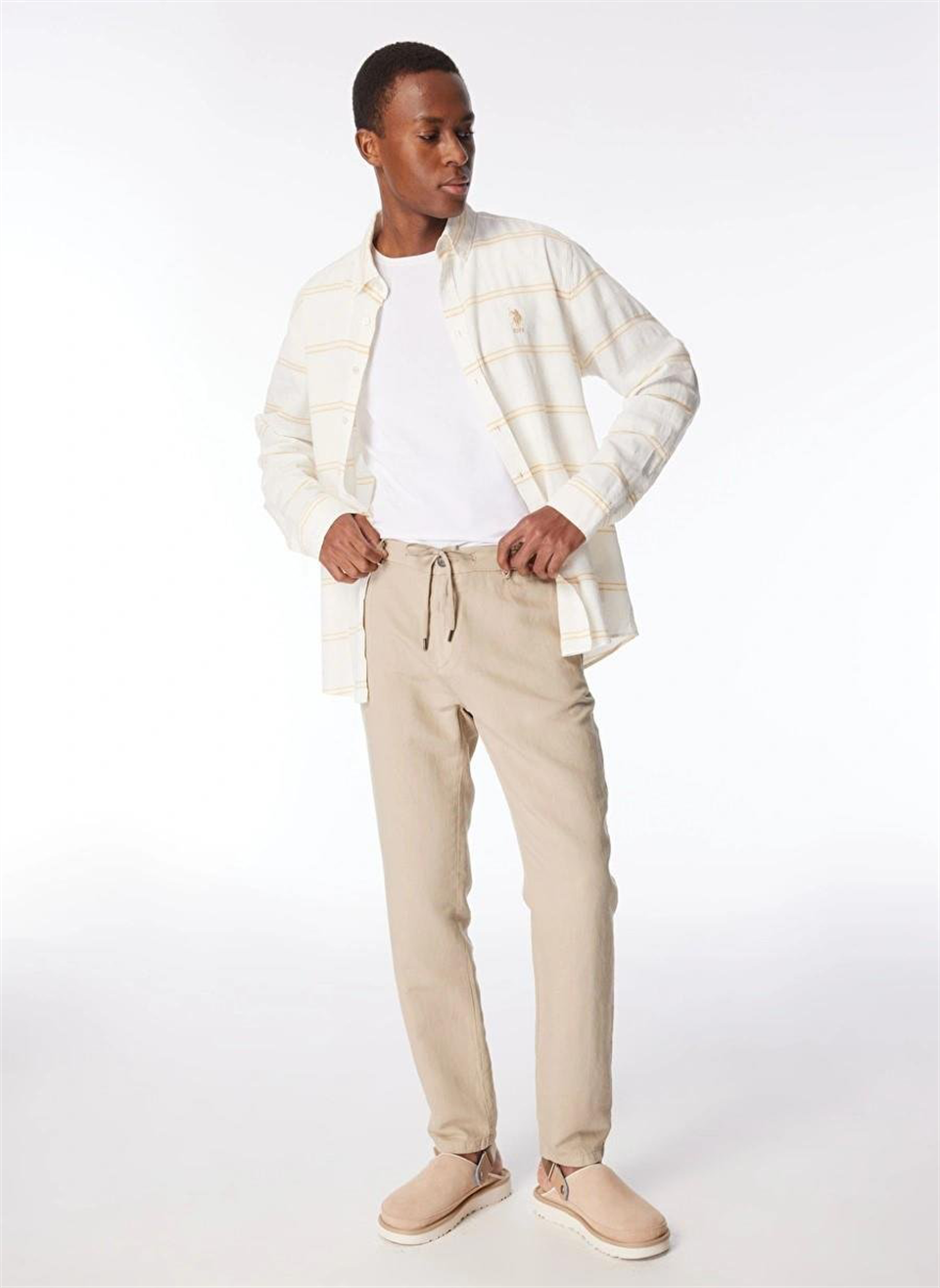 Beli Lastikli Arka Fleto Cepli Regular Erkek Pantolon