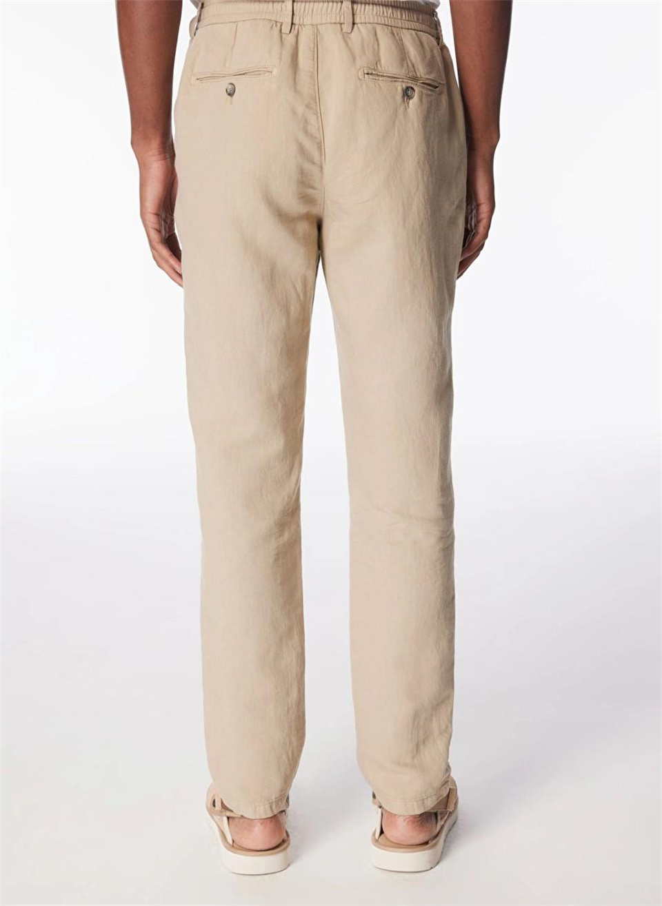 Beli Lastikli Arka Fleto Cepli Regular Erkek Pantolon