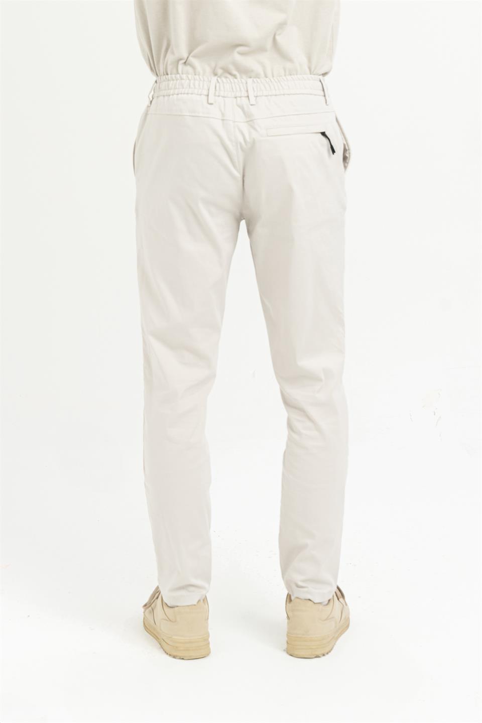 Beli Lastikli Arkası Tek Cep Fermuarlı Slim Fit Erkek Pantolon
