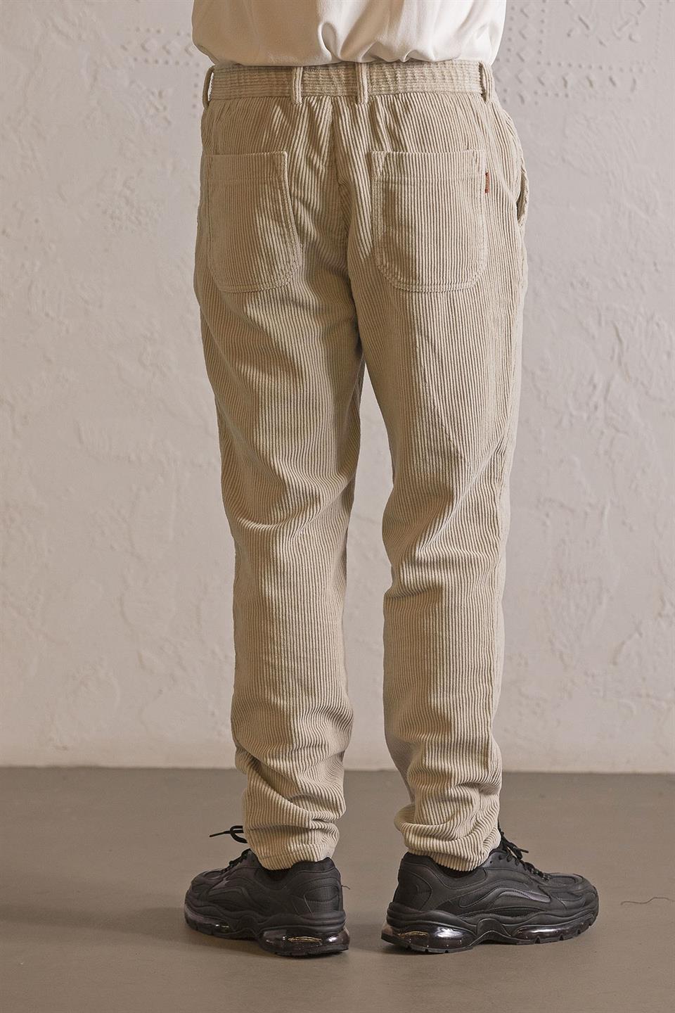 Beli Lastikli Bağcıklı Fitilli Erkek Pantolon