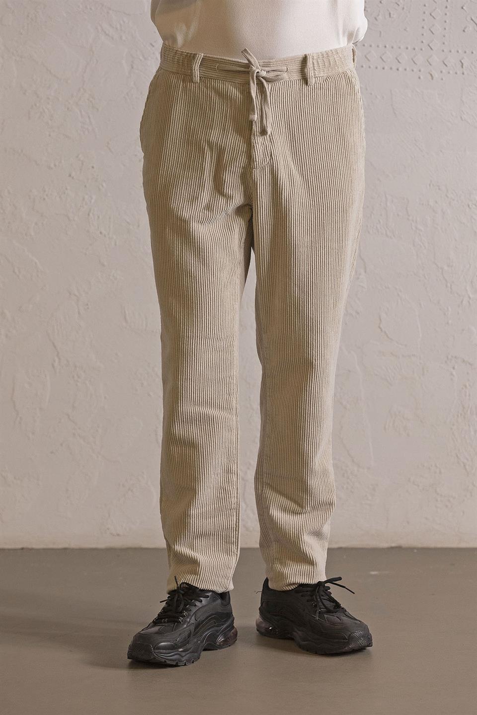 Beli Lastikli Bağcıklı Fitilli Erkek Pantolon