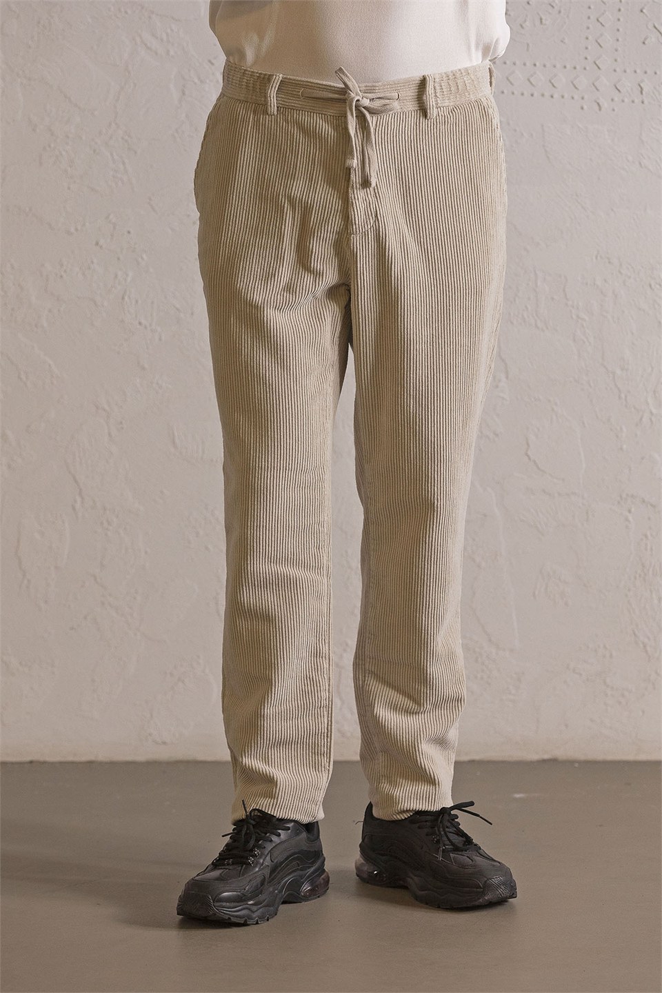 Beli Lastikli Bağcıklı Fitilli Erkek Pantolon