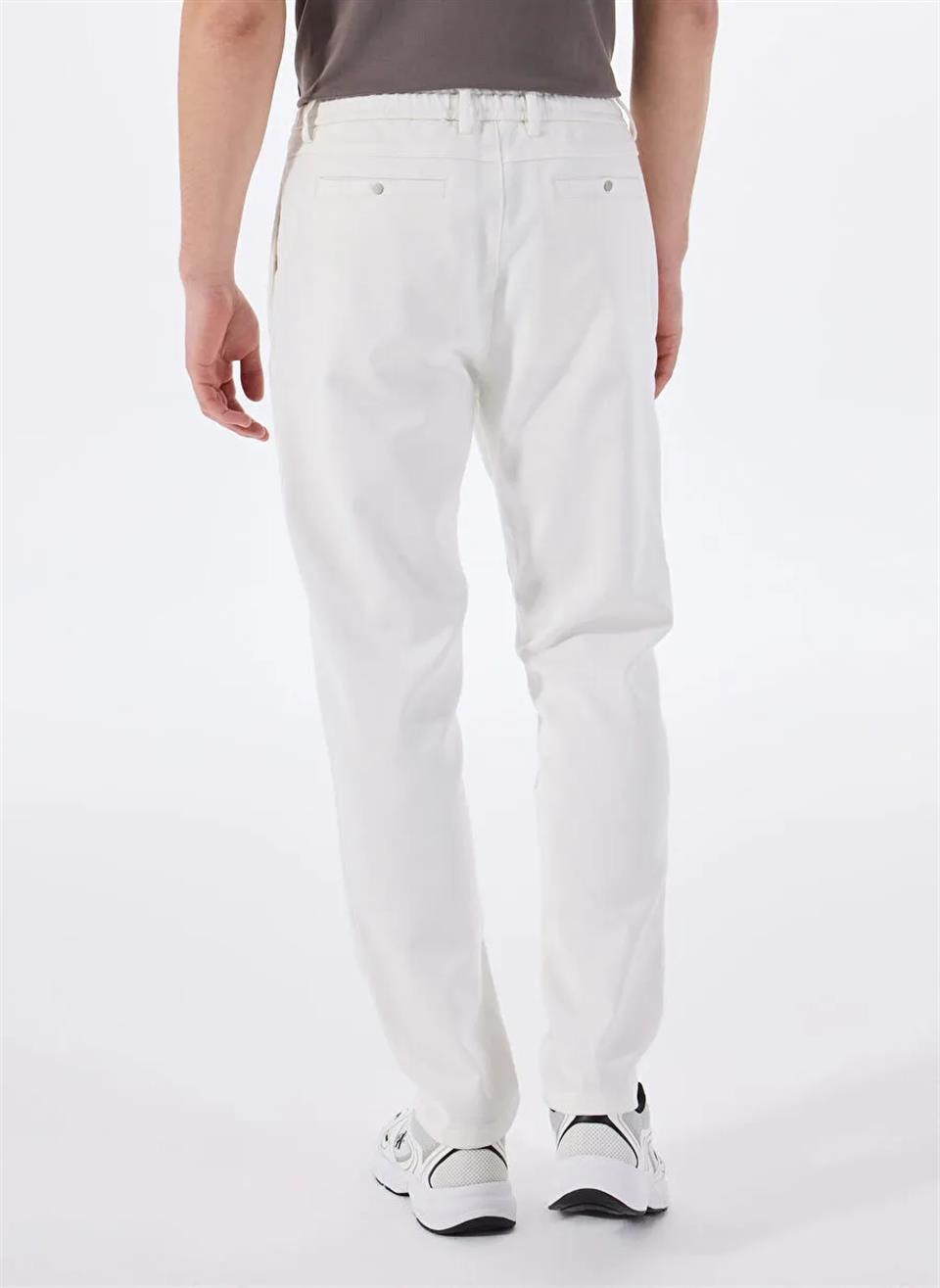 Beli Lastikli Dik Cep Arka Cep Çıtçıt Detaylı Erkek Pantolon