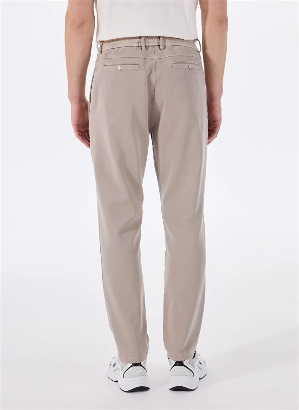 Beli Lastikli Dik Cep Arka Cep Çıtçıt Detaylı Erkek Pantolon