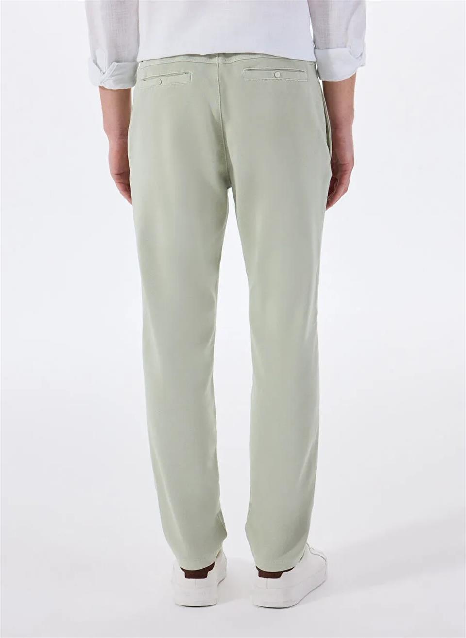 Beli Lastikli Dik Cep Arka Cep Çıtçıt Detaylı Erkek Pantolon