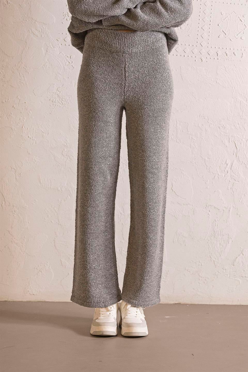 Beli Lastikli Triko Kadın Pantolon