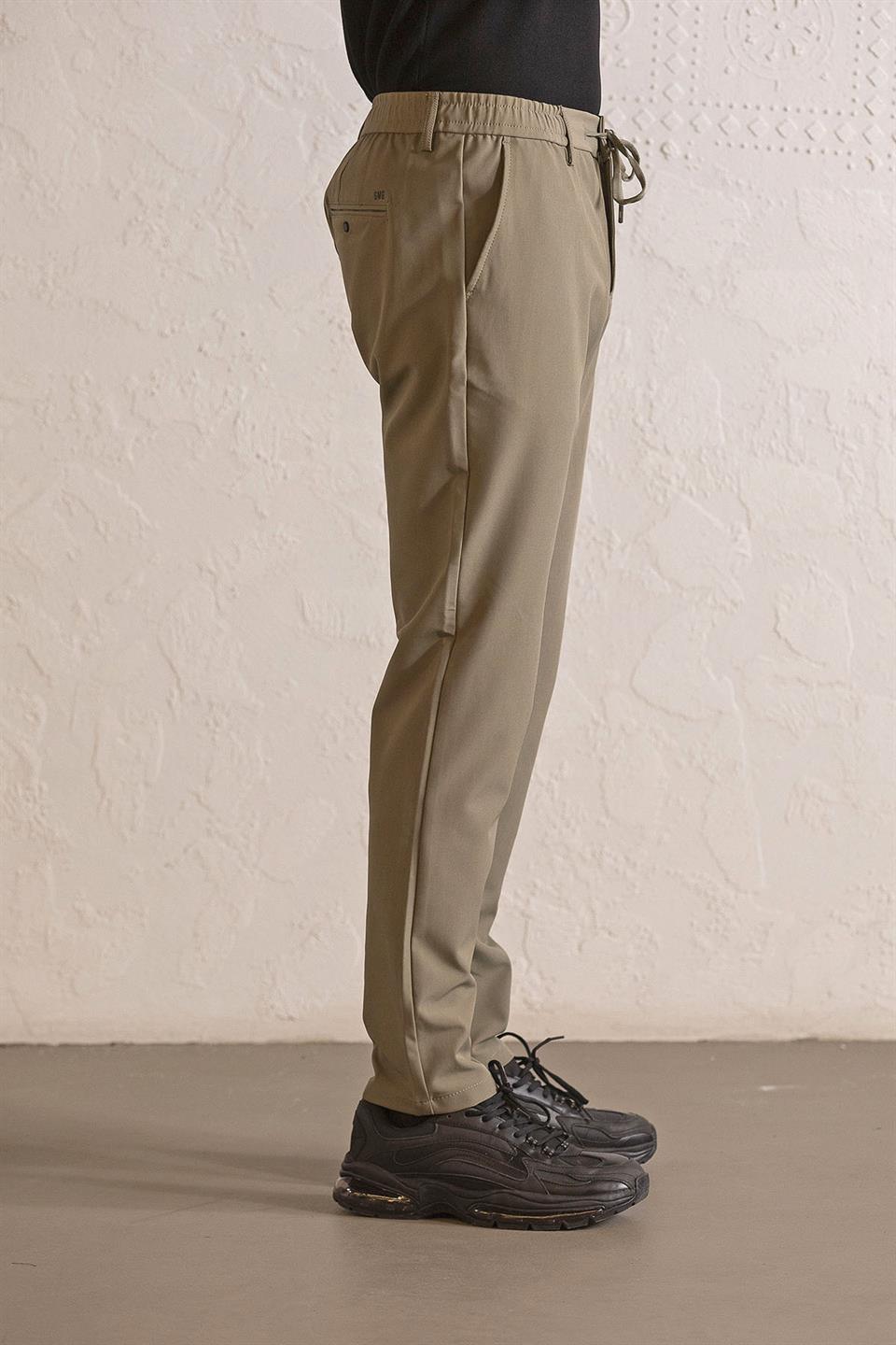 Beli Lastikli ve Bağcıklı Cepleri Çıtçıtlı Jogger Erkek Pantolon