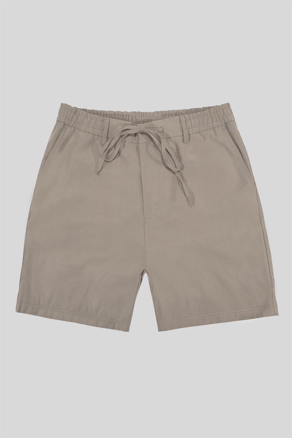 Beli Lastikli ve Bağcıklı Slim Fit Erkek Şort