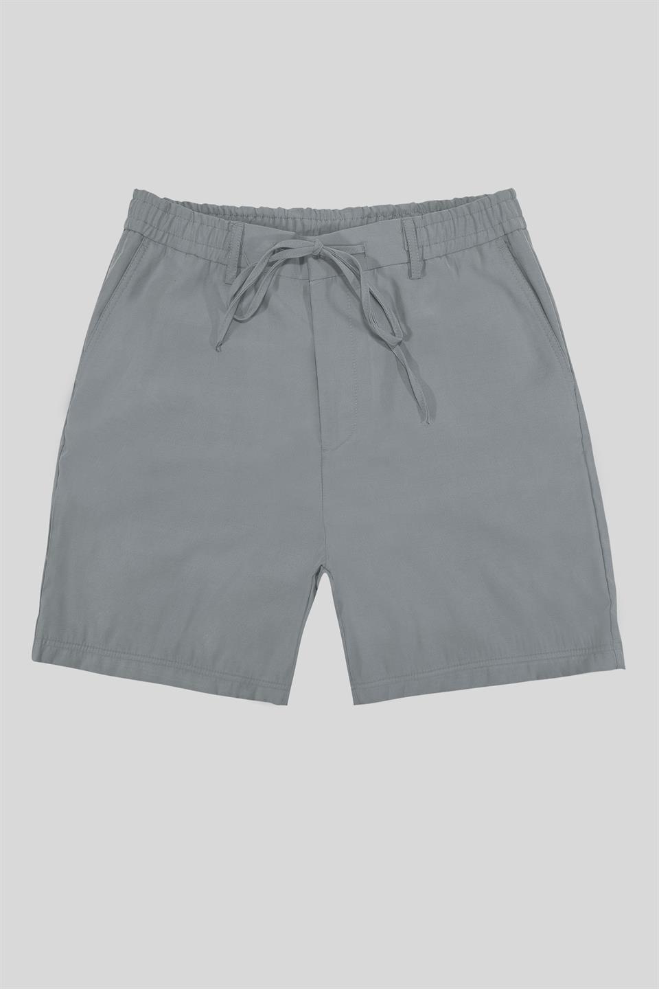 Beli Lastikli ve Bağcıklı Slim Fit Erkek Şort