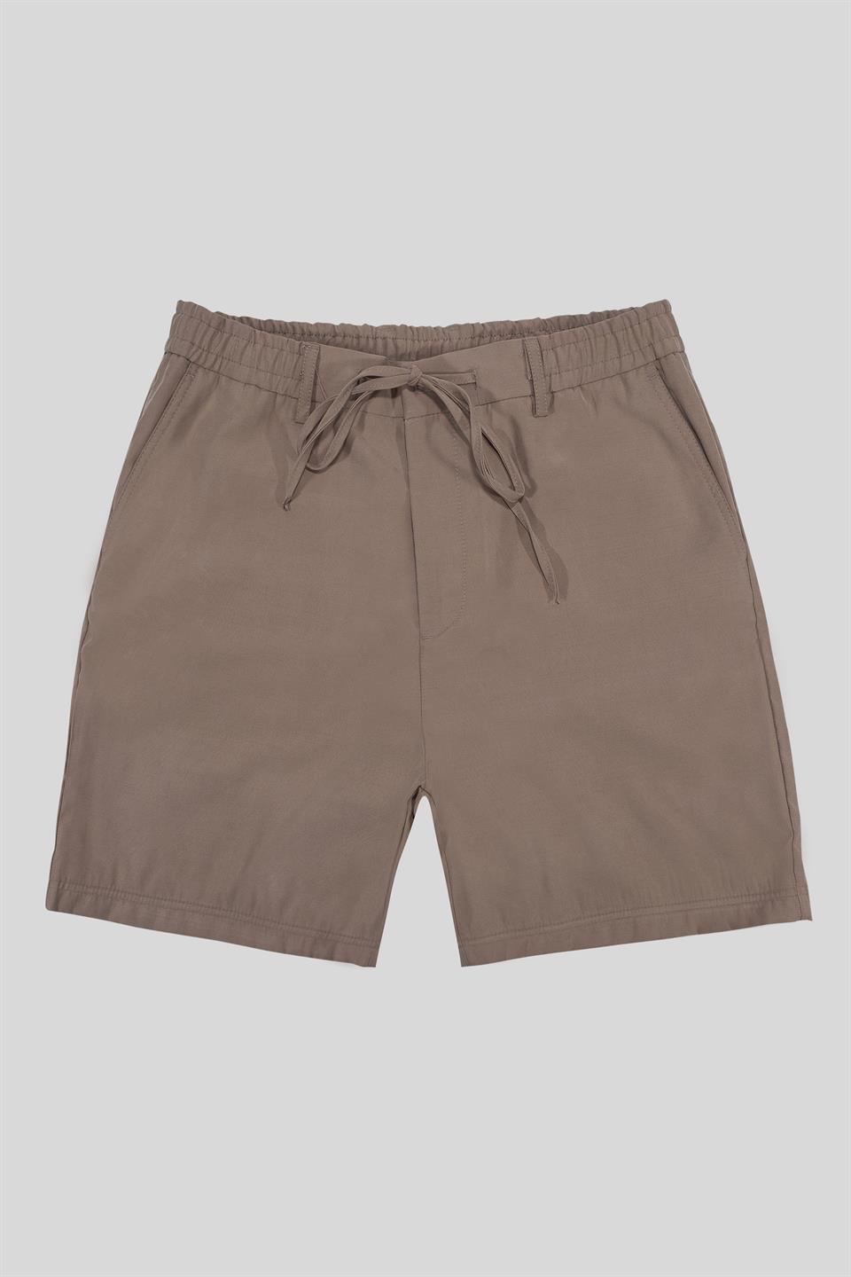 Beli Lastikli ve Bağcıklı Slim Fit Erkek Şort