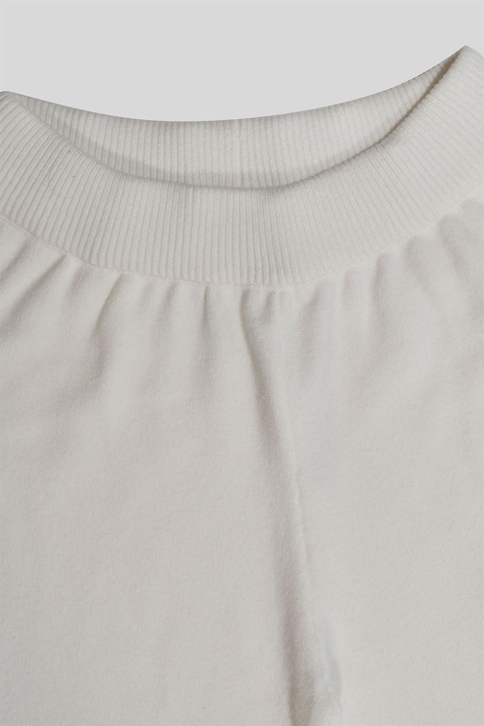 Beli Lastikli Wide Leg Örme Triko Kadın Pantolon