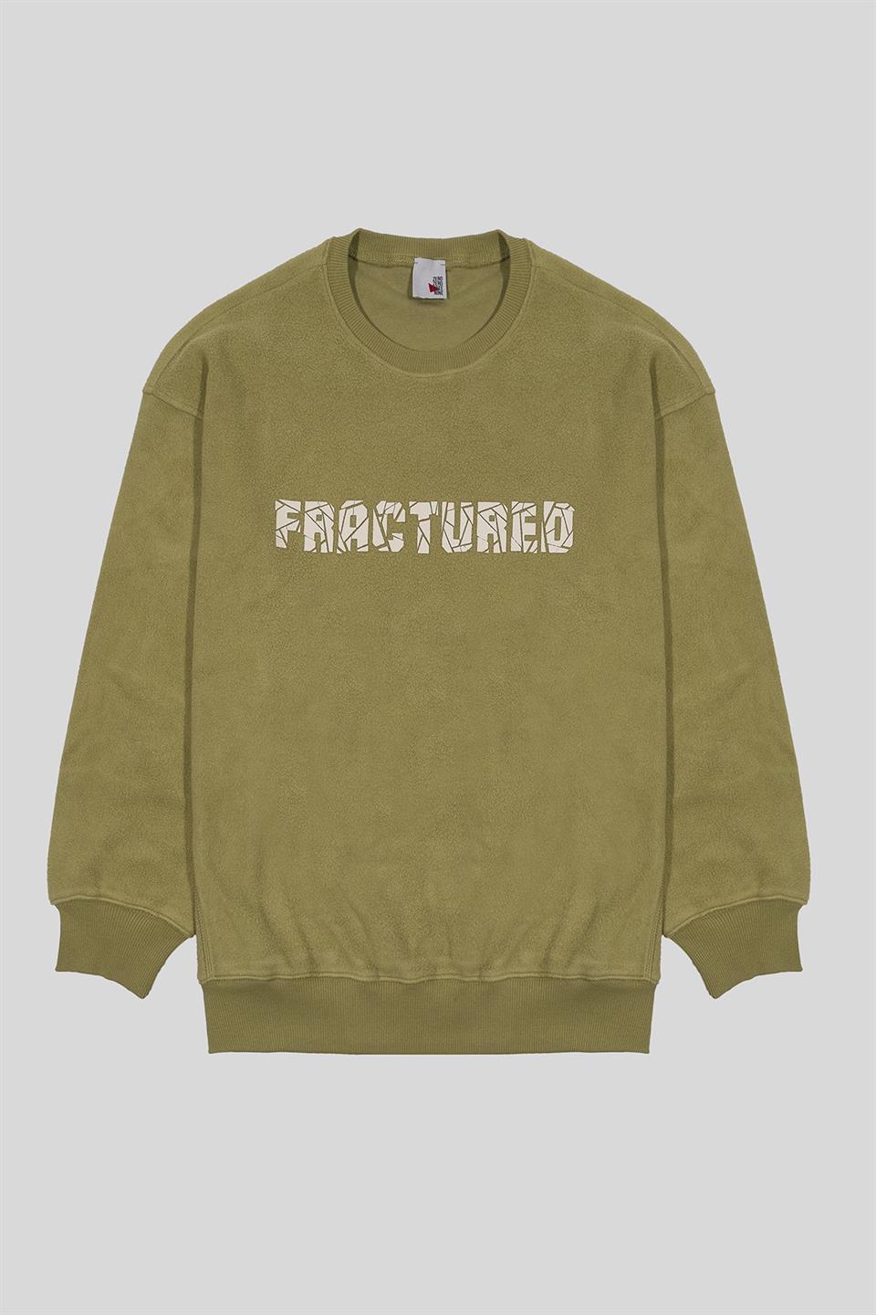 Bisiklet Yaka %100 Pamuk Oversize Kadın Sweatshirt