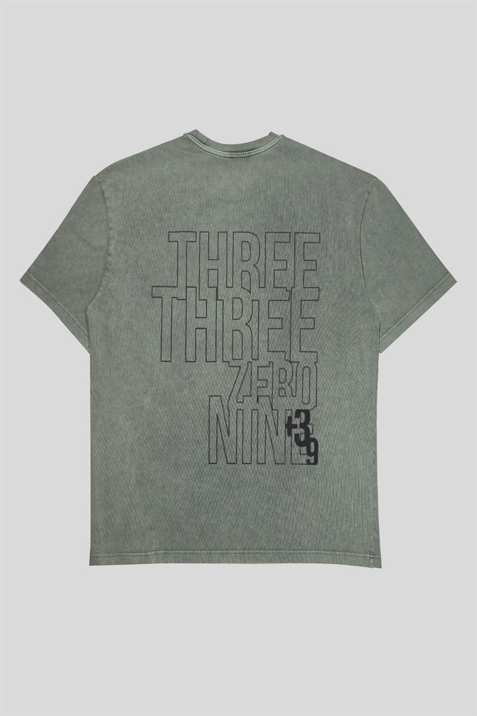 Bisiklet Yaka Arkası Enjeksiyon Baskı %100 Pamuk Oversize Erkek T-shirt