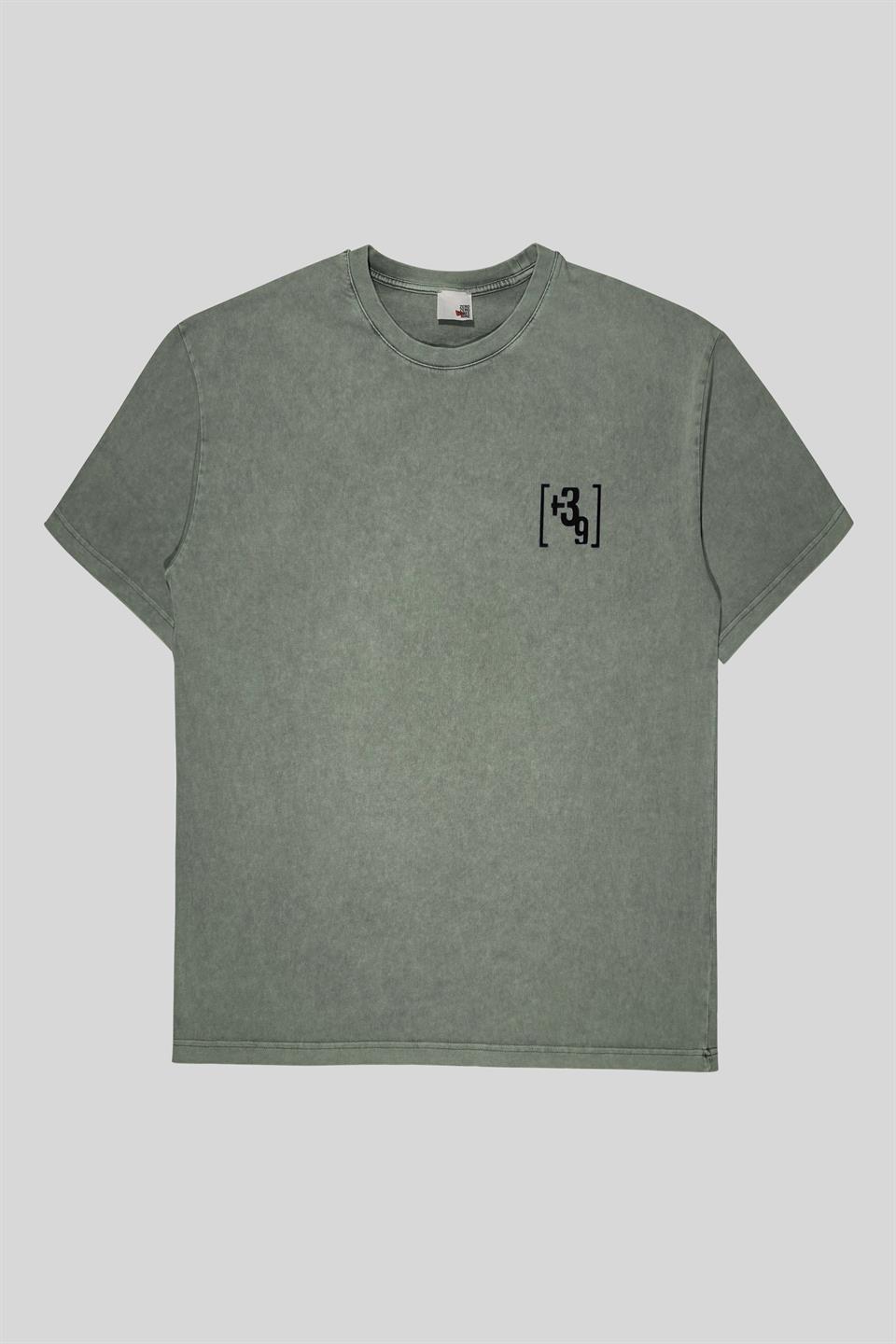 Bisiklet Yaka Arkası Enjeksiyon Baskı %100 Pamuk Oversize Erkek T-shirt