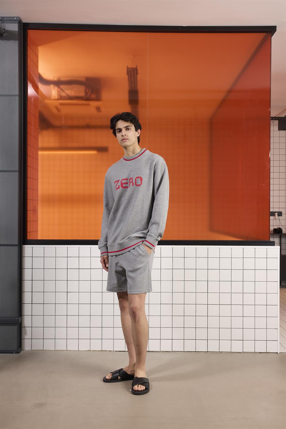 Bisiklet Yaka Baskı Detaylı Regular Fit Erkek Sweatshirt