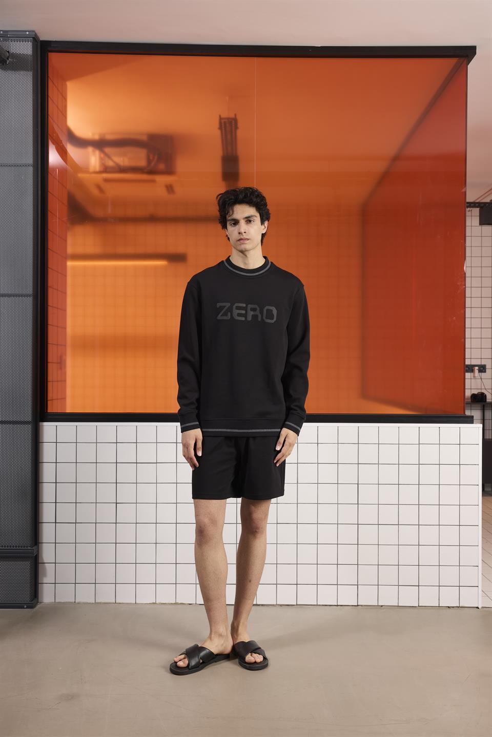 Bisiklet Yaka Baskı Detaylı Regular Fit Erkek Sweatshirt