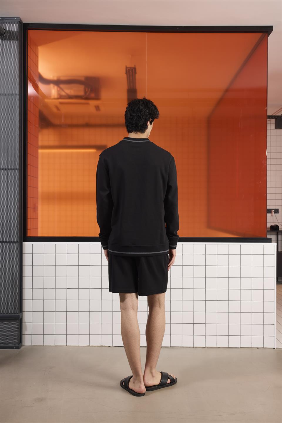 Bisiklet Yaka Baskı Detaylı Regular Fit Erkek Sweatshirt