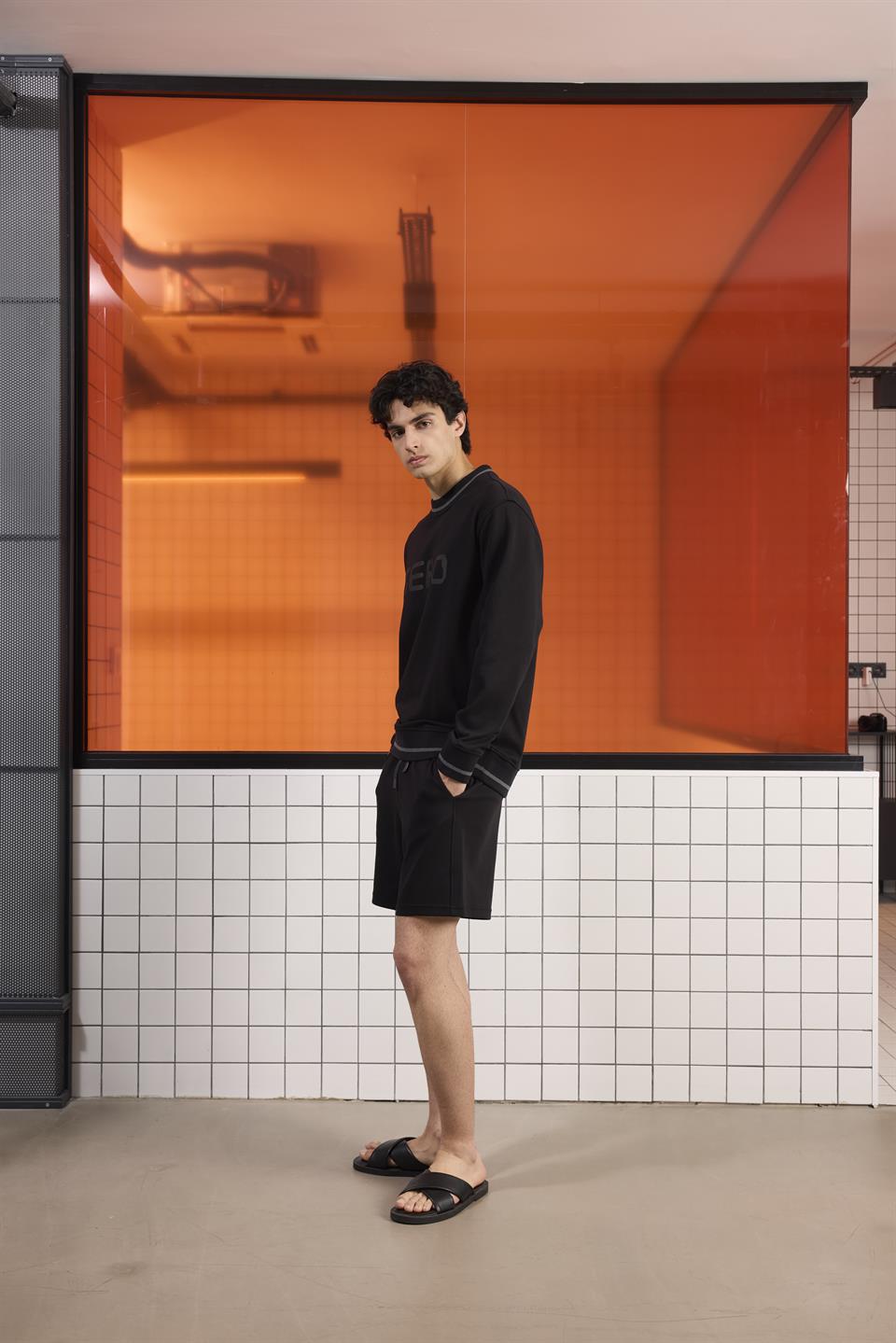 Bisiklet Yaka Baskı Detaylı Regular Fit Erkek Sweatshirt