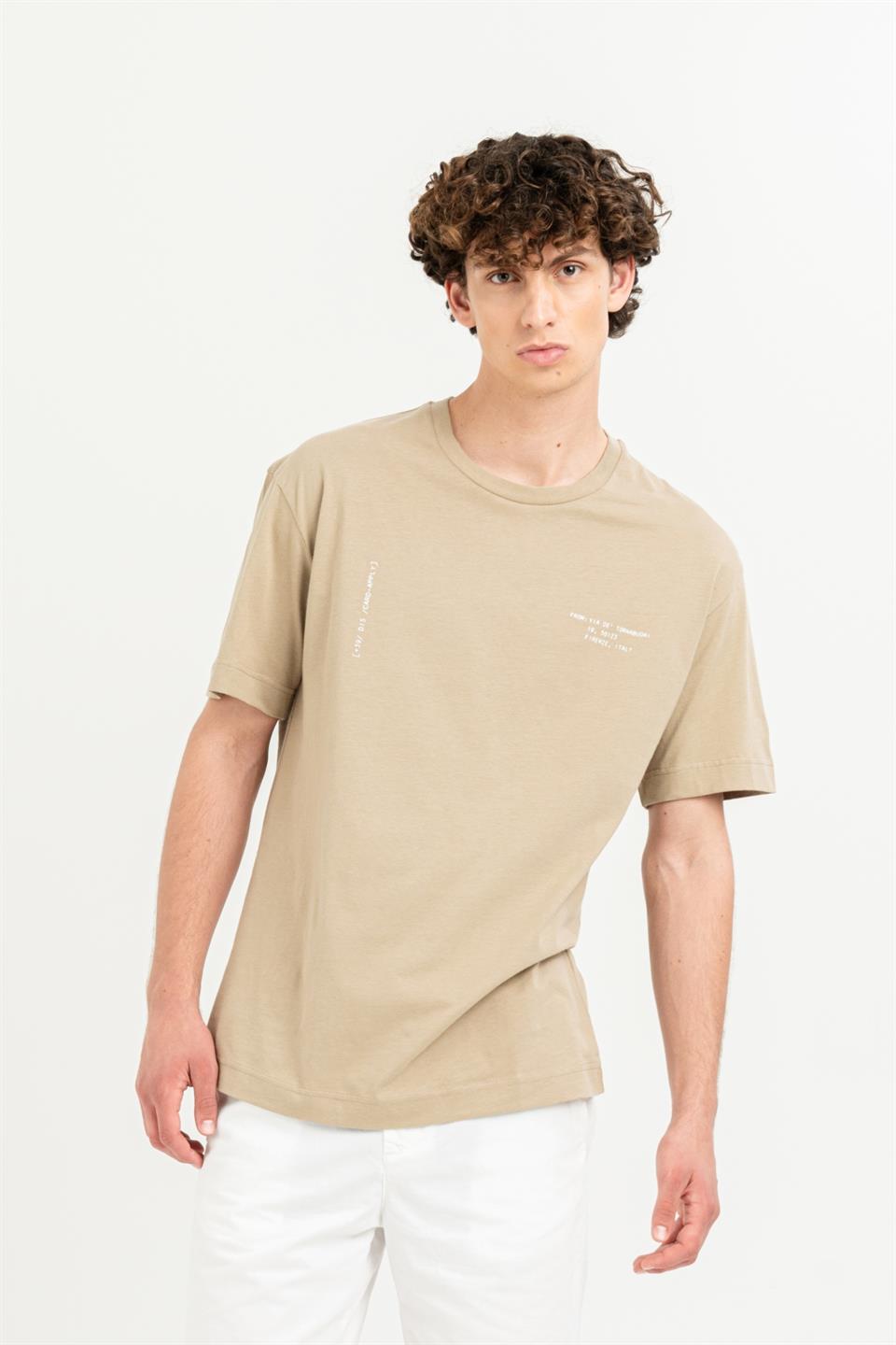 Bisiklet Yaka Baskılı %100 Pamuk Oversize Erkek T-shirt