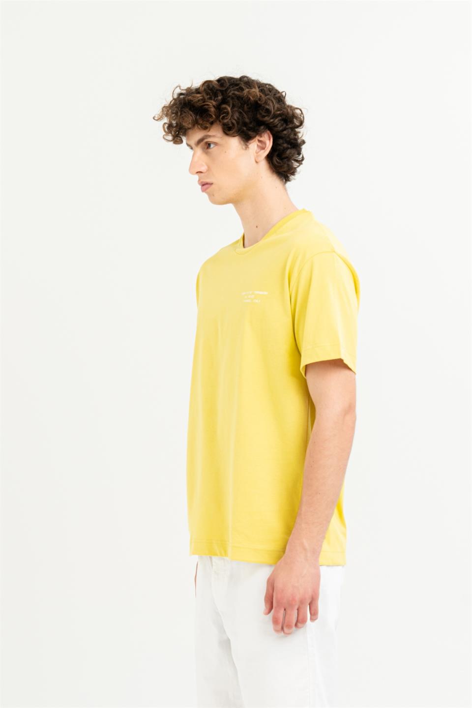 Bisiklet Yaka Baskılı %100 Pamuk Oversize Erkek T-shirt