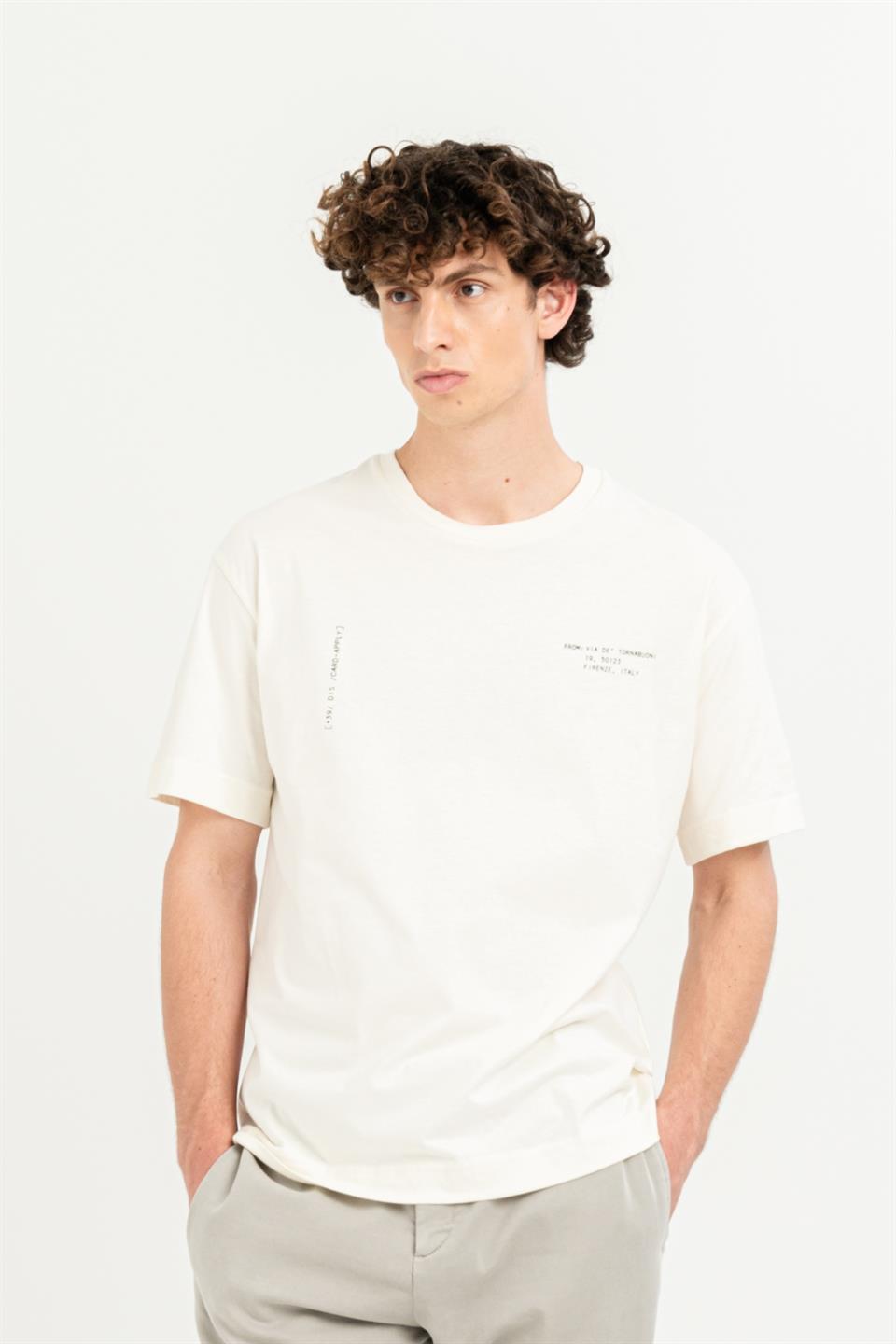 Bisiklet Yaka Baskılı %100 Pamuk Oversize Erkek T-shirt