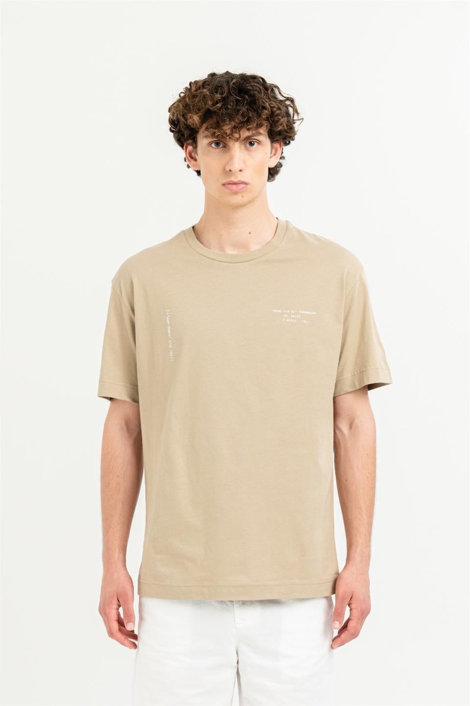 Bisiklet Yaka Baskılı %100 Pamuk Oversize Erkek T-shirt