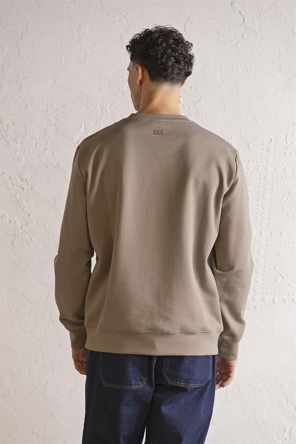 Bisiklet Yaka Baskılı Erkek Sweatshirt