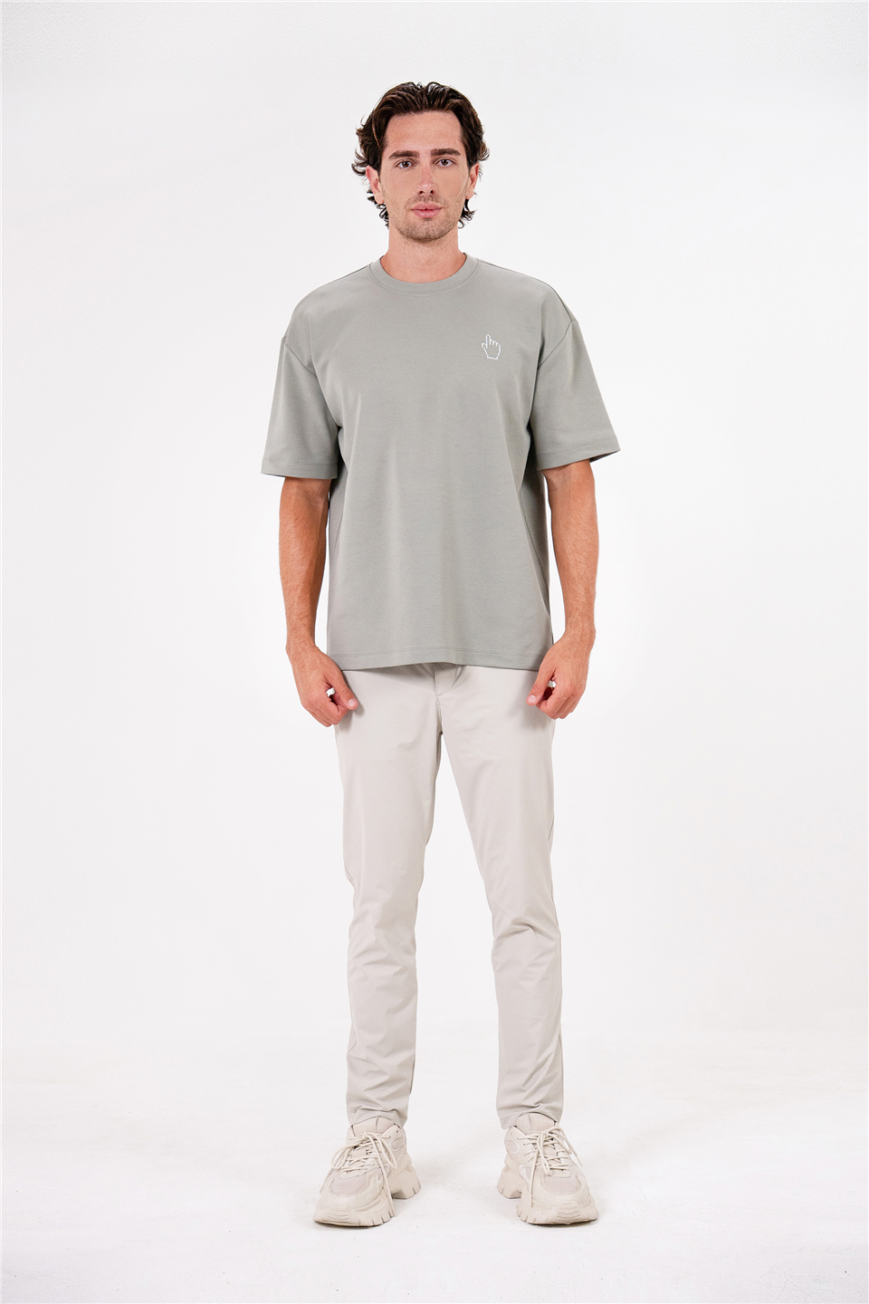 Bisiklet Yaka Baskılı Erkek T-shirt