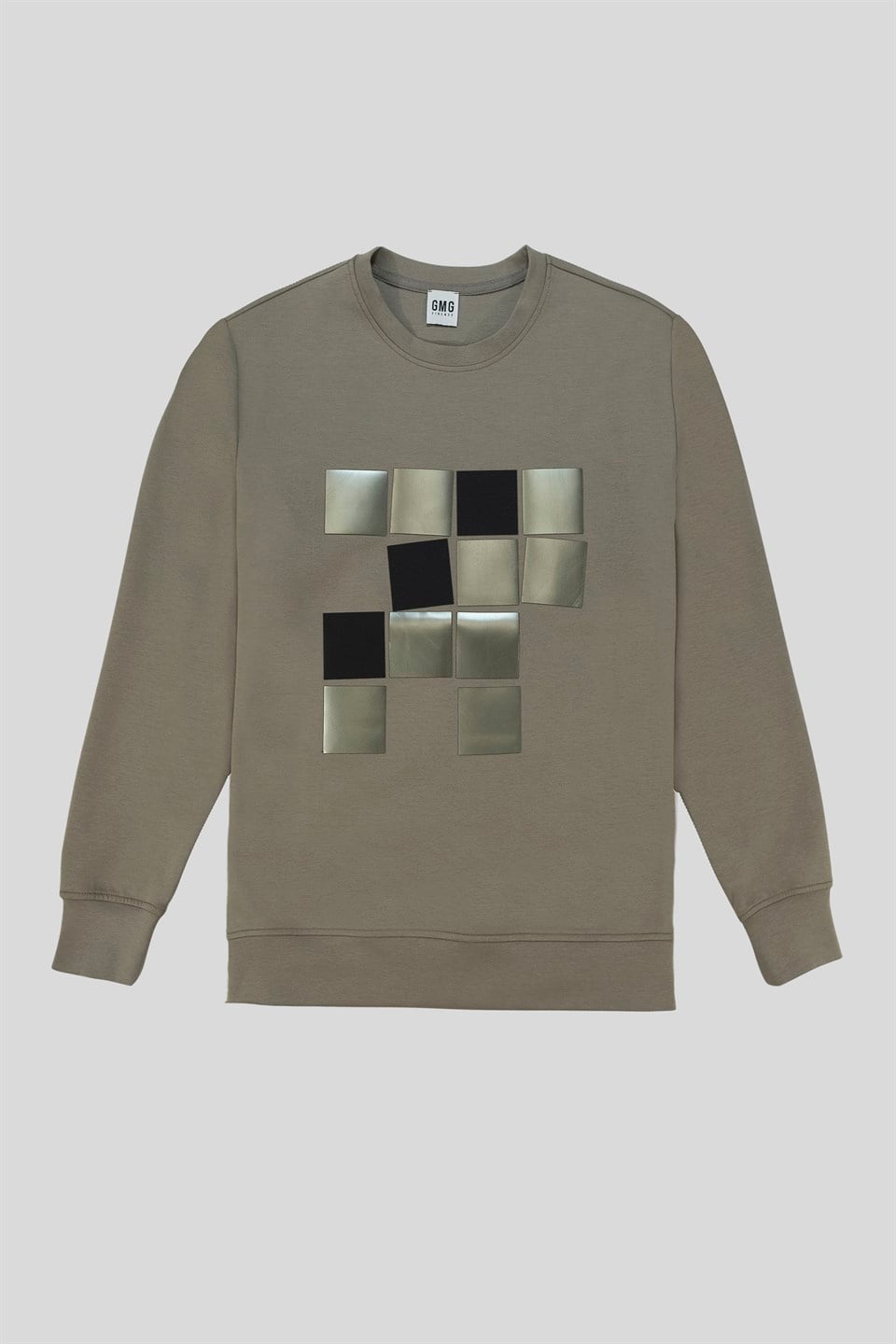 Bisiklet Yaka Baskılı Regular Fit Erkek Sweatshirt