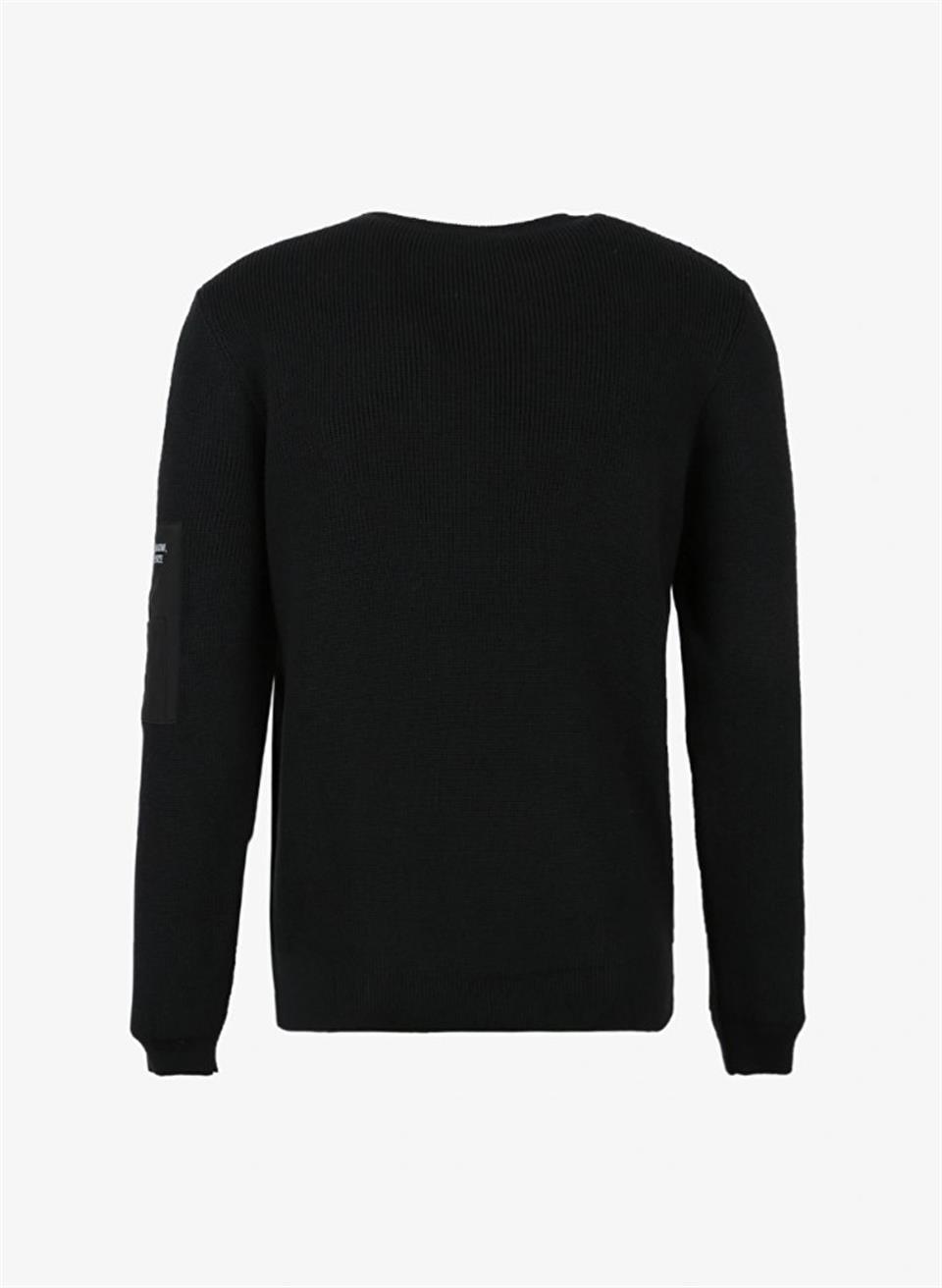 Bisiklet Yaka Cep Detaylı Slim Fit Erkek Kazak