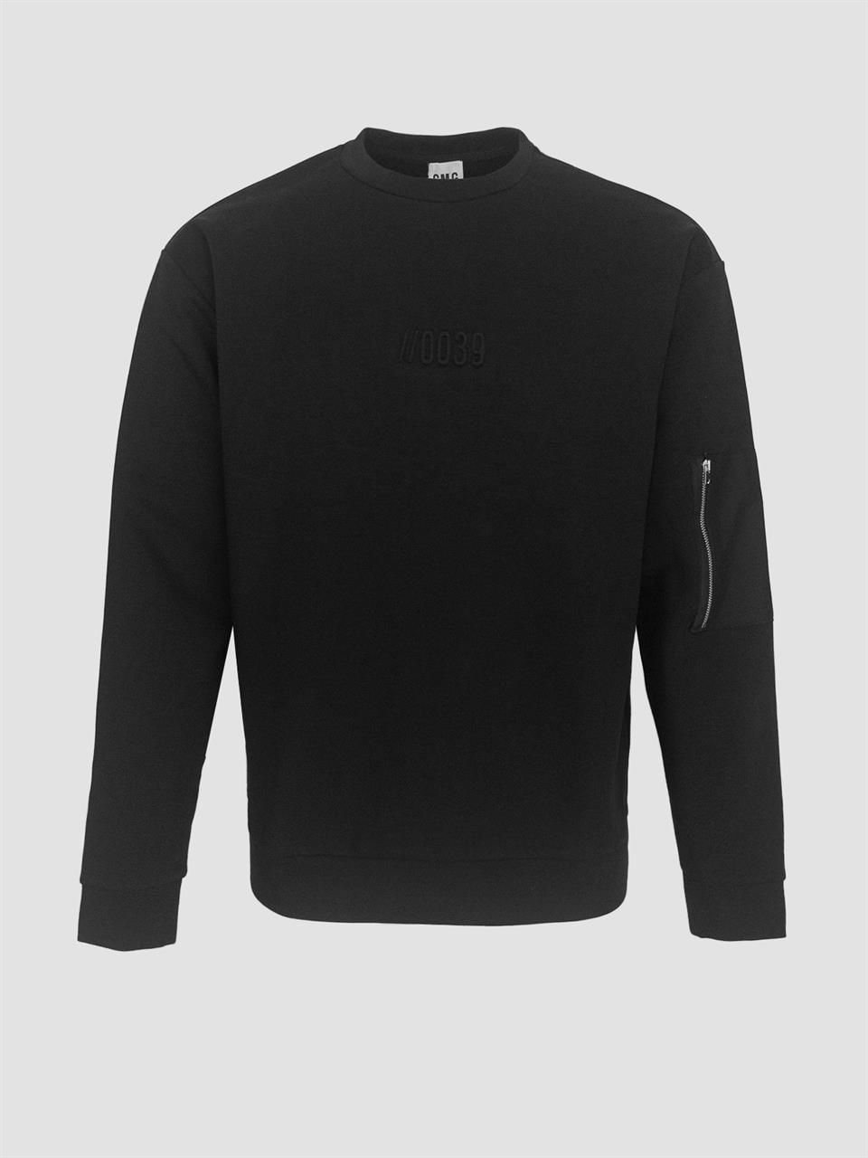 Bisiklet Yaka Cepli Basic Erkek Sweatshirt