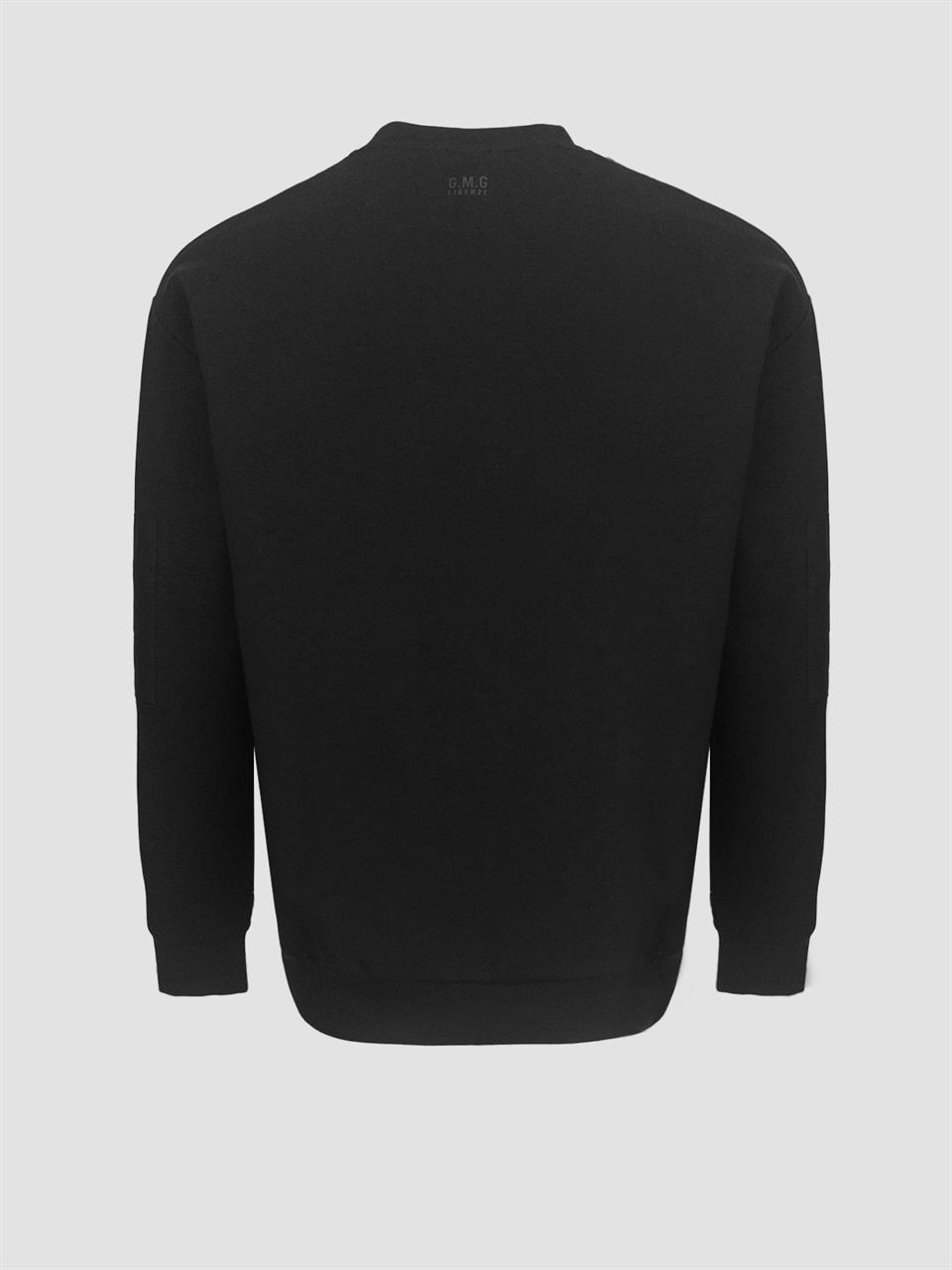 Bisiklet Yaka Cepli Basic Erkek Sweatshirt