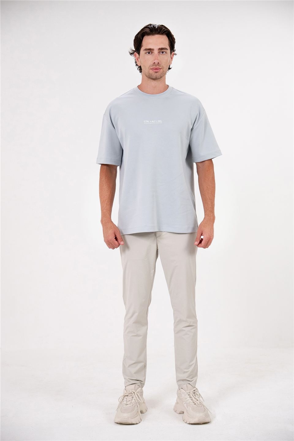 Bisiklet Yaka Ctrl+Alt+Del Baskılı Erkek T-shirt